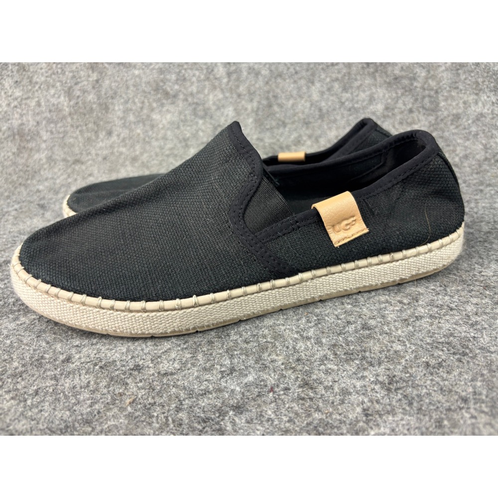 UGG Kahlari Slip On Sneakers Womens Size 9 Black Canvas Espadrille Flats 1125040